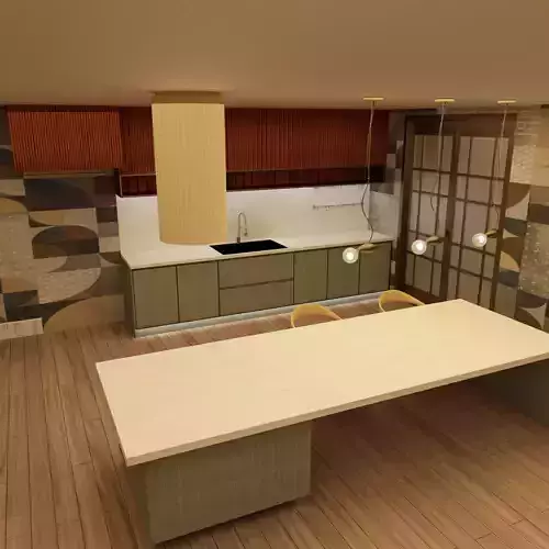 High-Poly Modular Kitchen 3D model