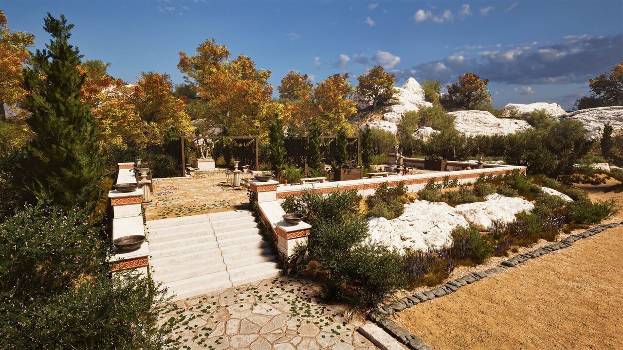 Ancient Greek Stadium Mediterranean Modular Environment Low-poly 3D model_8