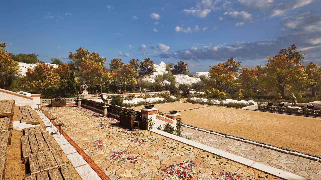 Ancient Greek Stadium Mediterranean Modular Environment Low-poly 3D model_2