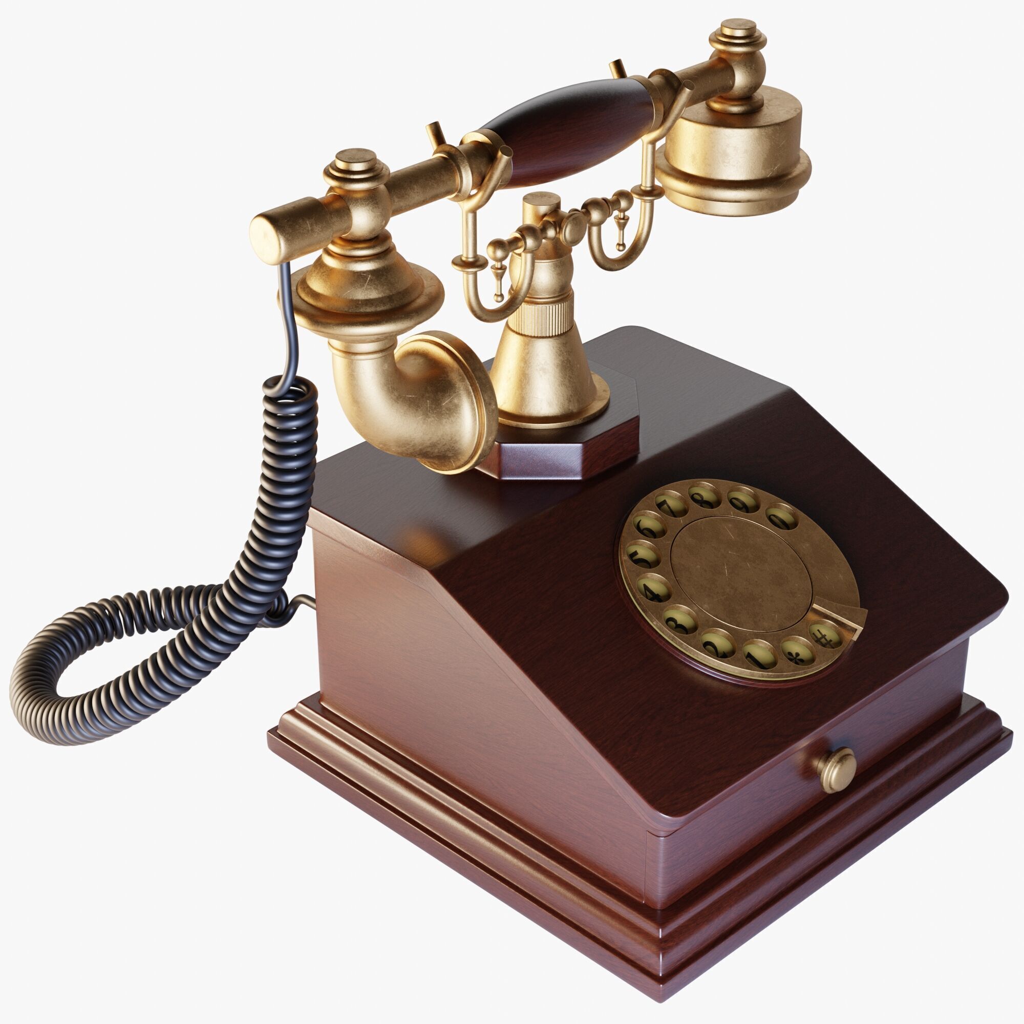Old Telephone 3D model_2