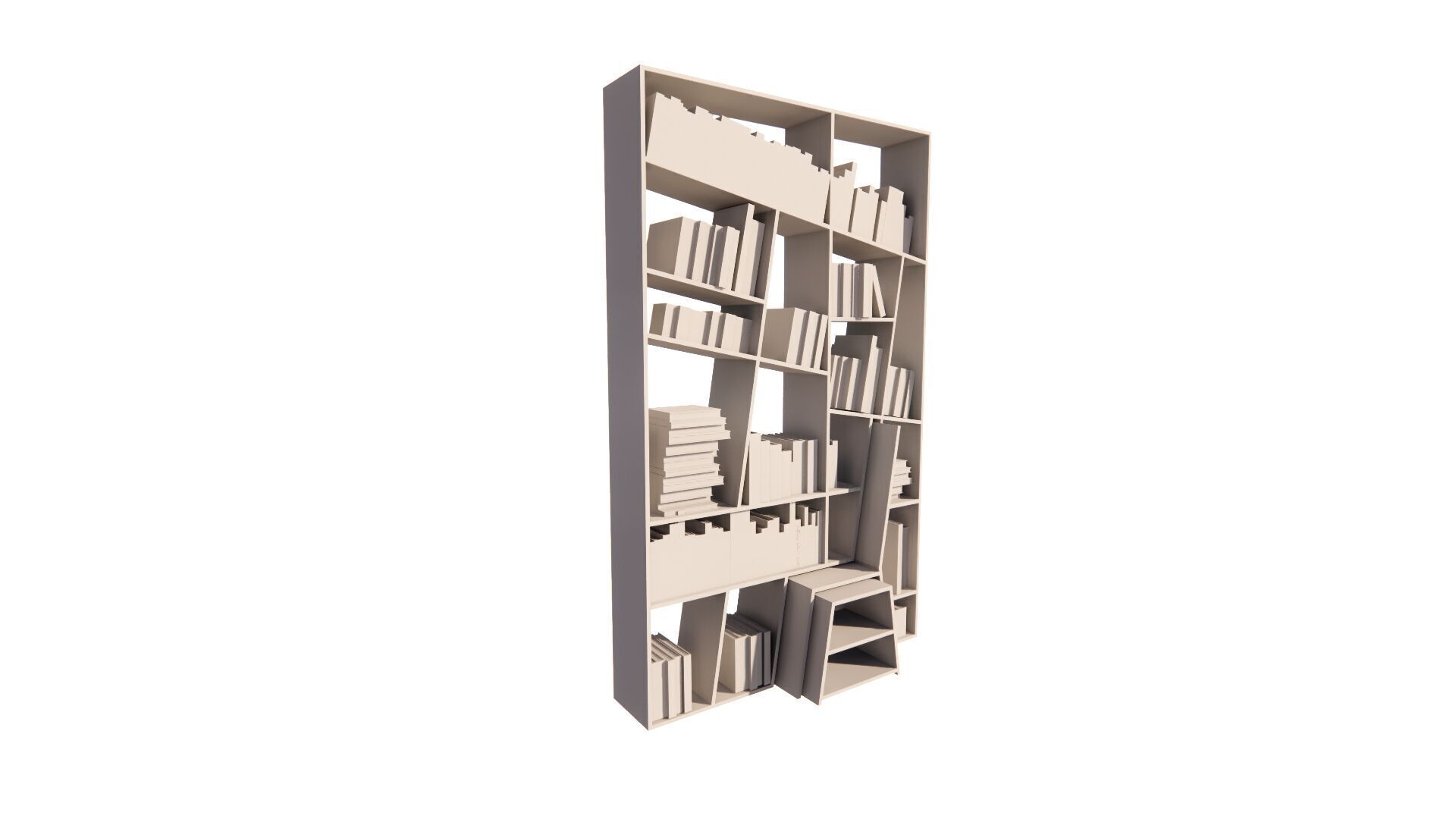 Medium Bookshelf Set-Mini library kit 3D model_10