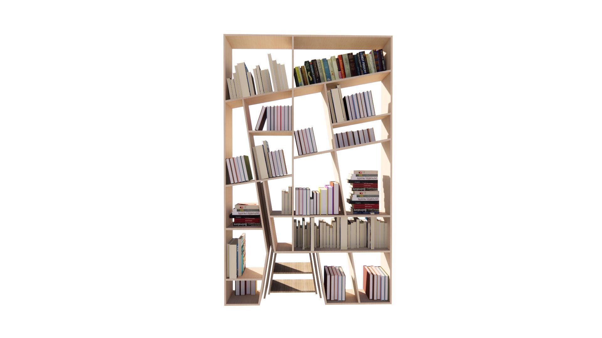 Medium Bookshelf Set-Mini library kit 3D model_6