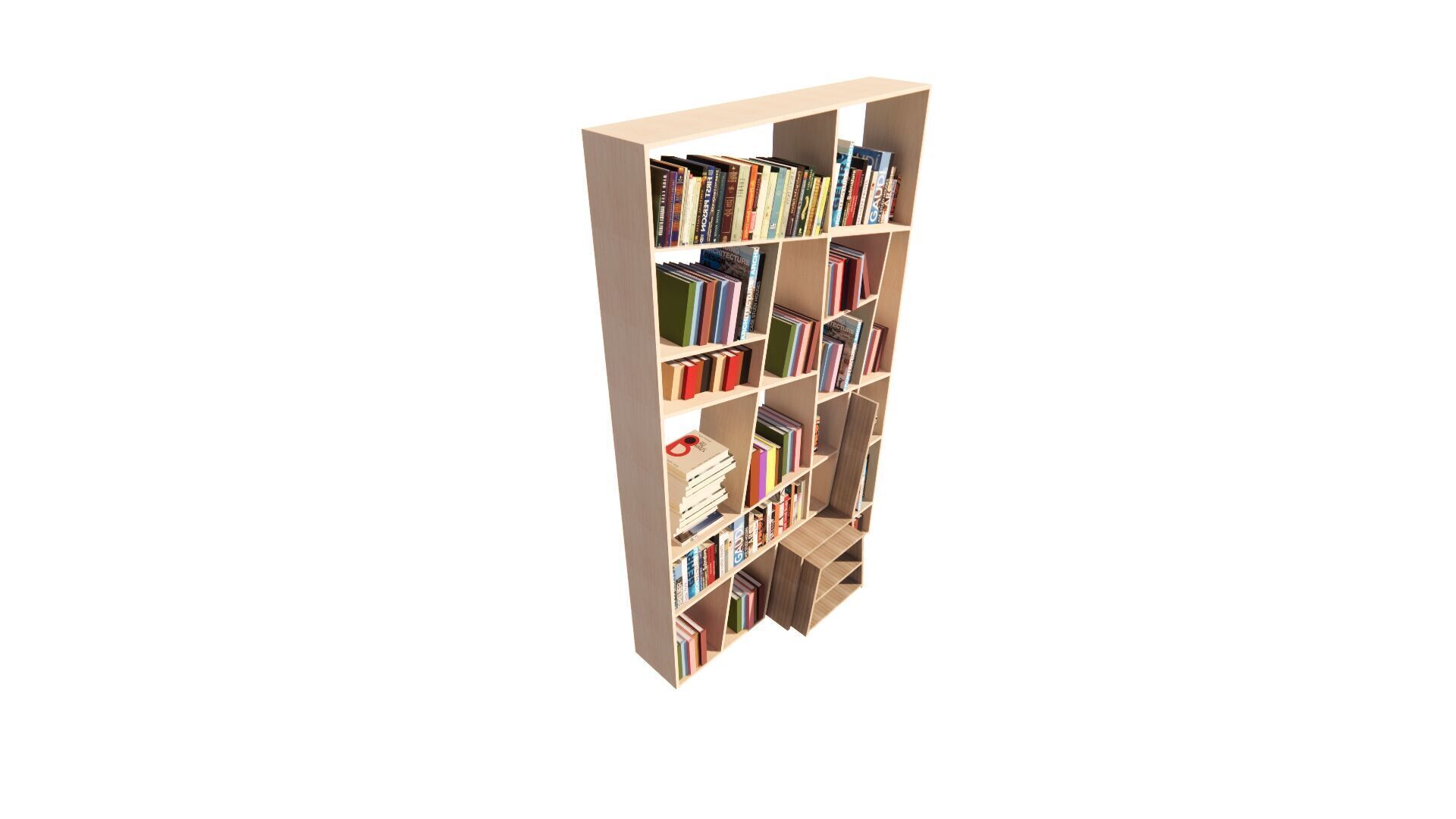Medium Bookshelf Set-Mini library kit 3D model_5