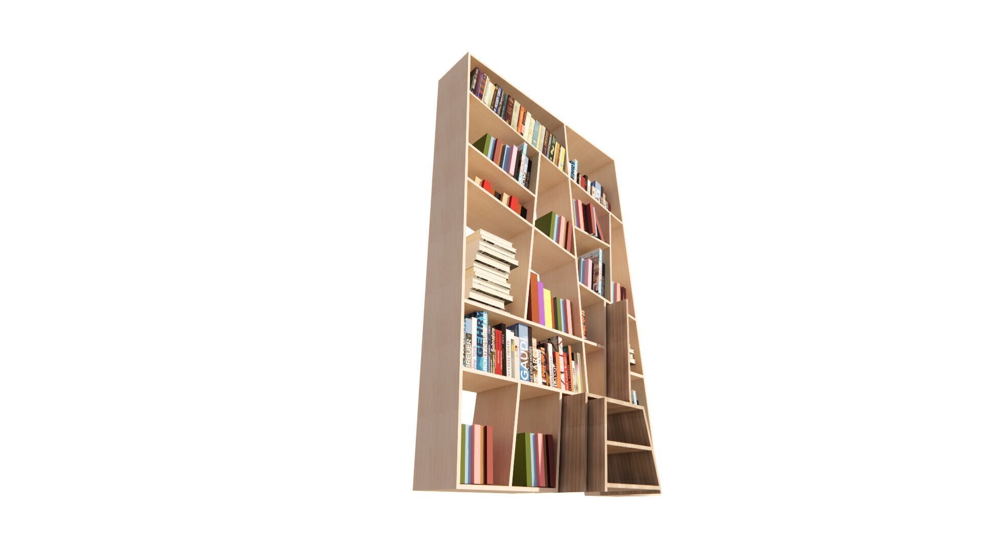 Medium Bookshelf Set-Mini library kit 3D model_4