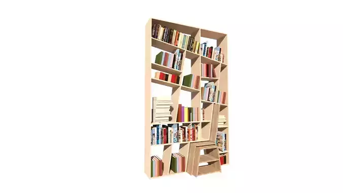 Medium Bookshelf Set-Mini library kit 3D model