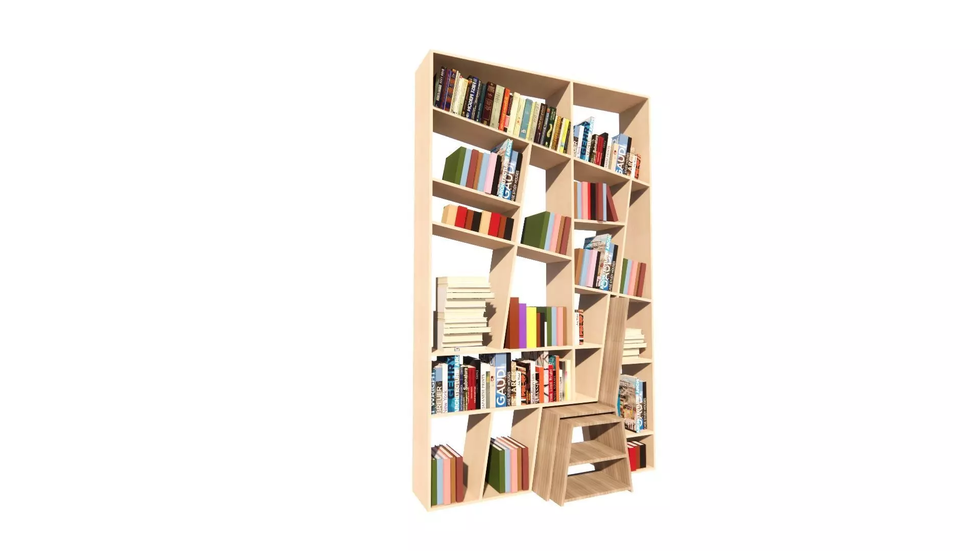 Medium Bookshelf Set-Mini library kit 3D model_0