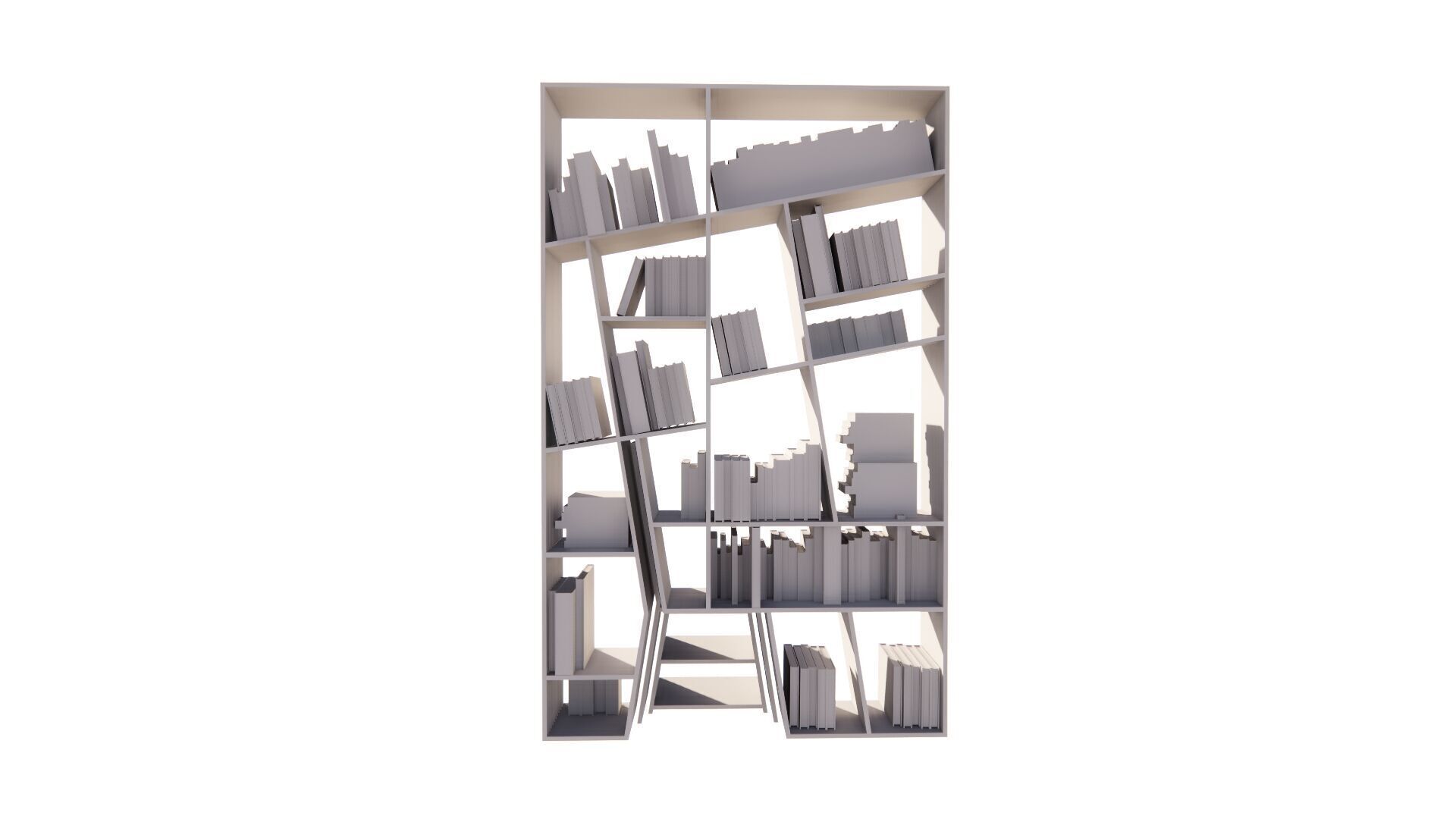 Medium Bookshelf Set-Mini library kit 3D model_7