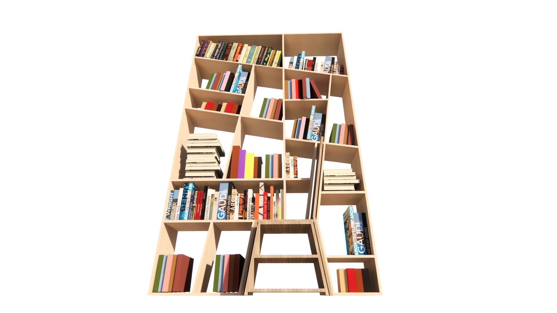Medium Bookshelf Set-Mini library kit 3D model_3
