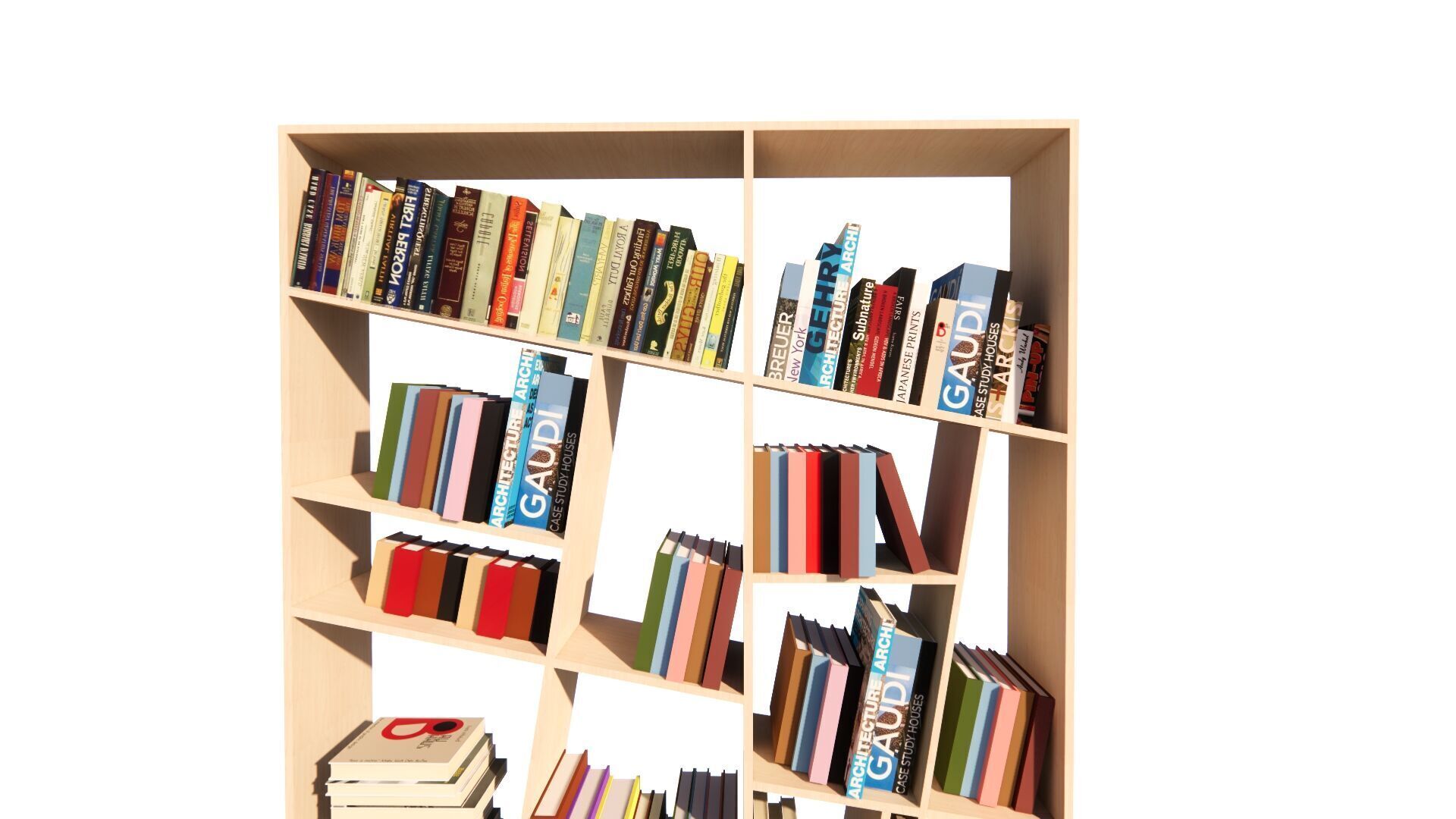 Medium Bookshelf Set-Mini library kit 3D model_2