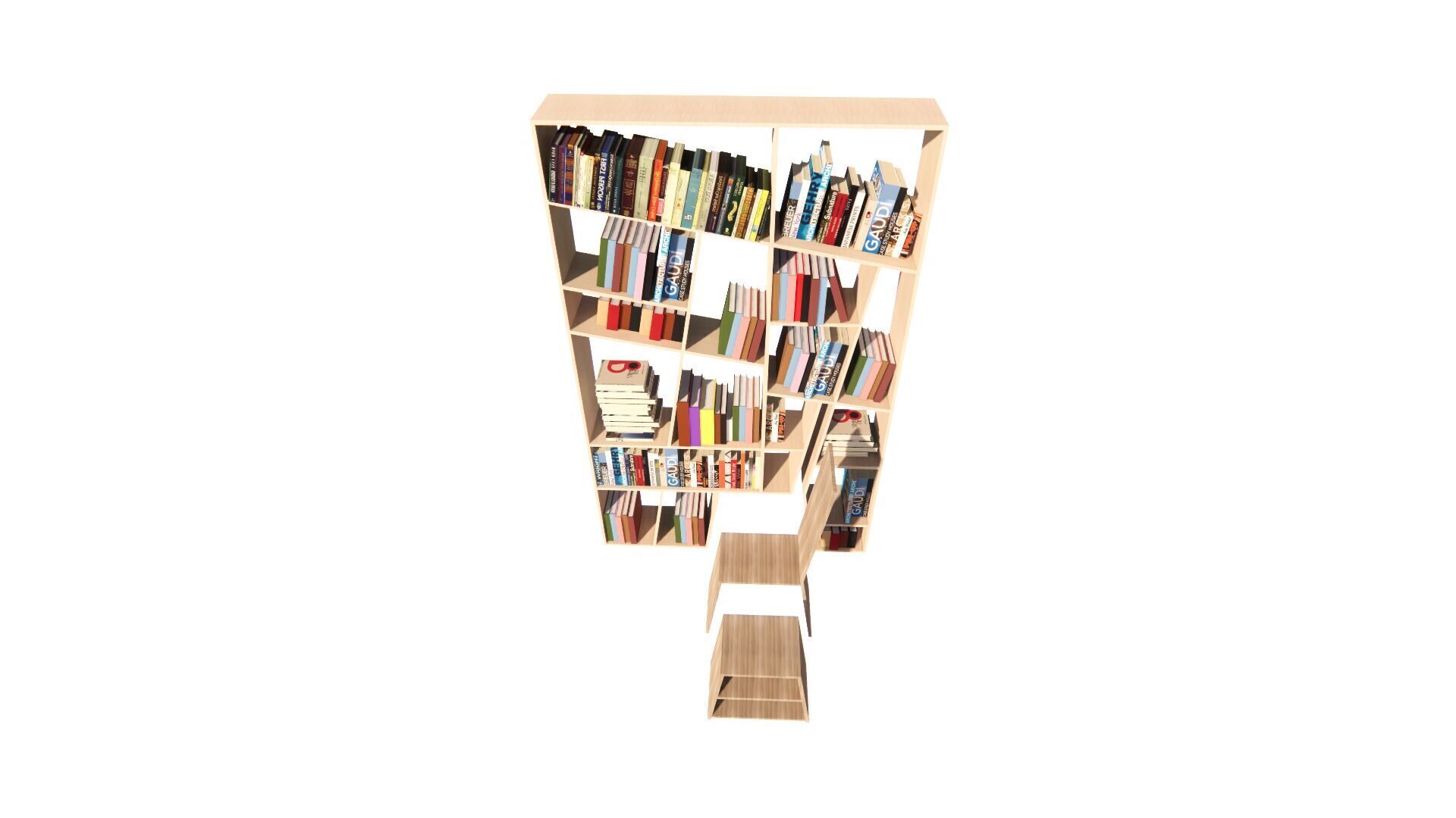 Medium Bookshelf Set-Mini library kit 3D model_14