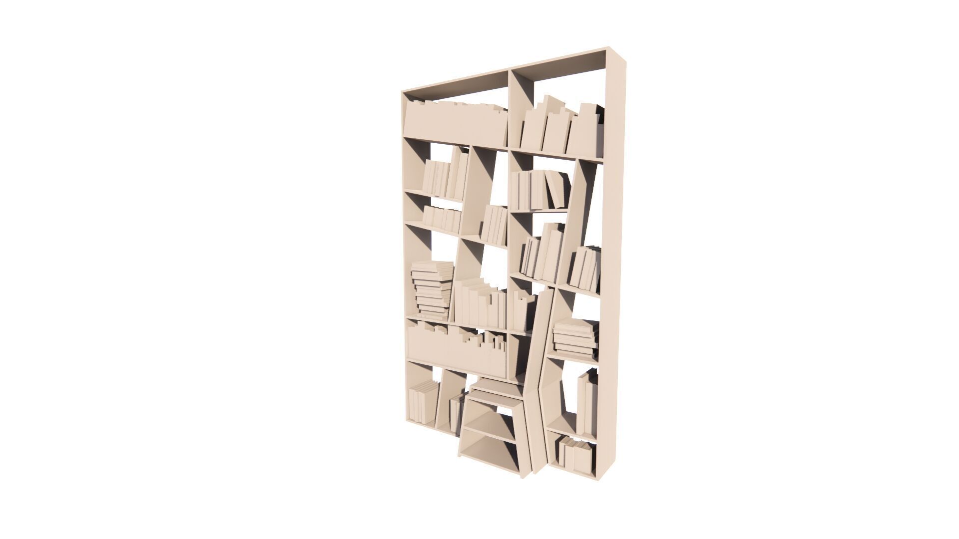 Medium Bookshelf Set-Mini library kit 3D model_9