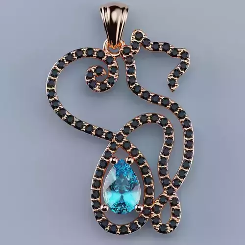 Pendant Cat 02model 3D  print