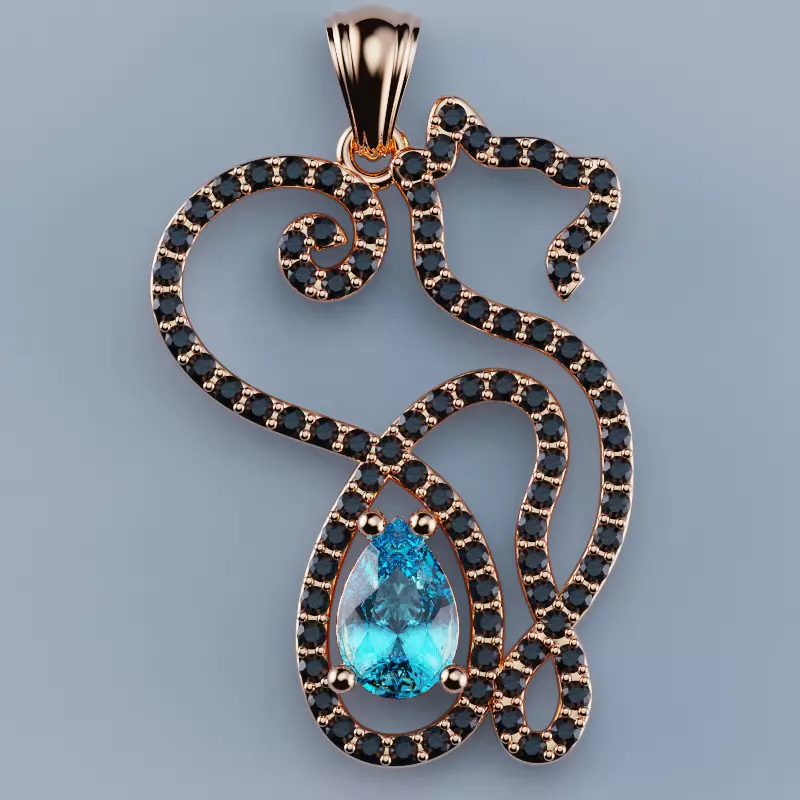 Pendant Cat 02model 3D  print 3D print model_0