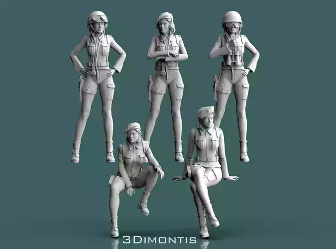 British Women Tank Crew  3D print model