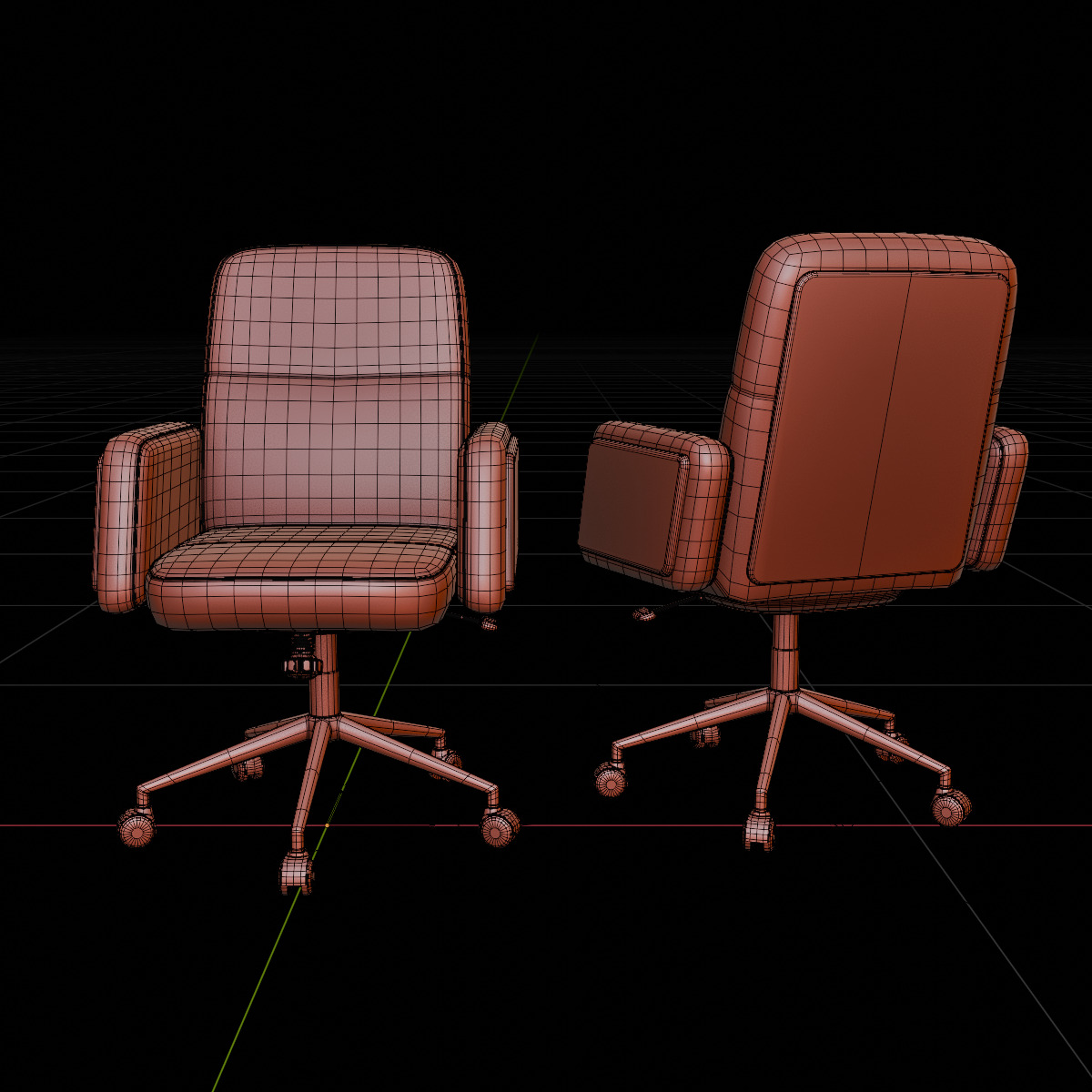 Office Chair 37 Low-poly 3D model_1