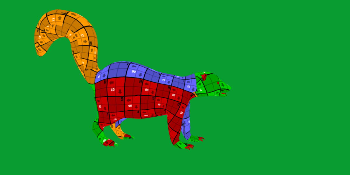 Striped Skunk Low-poly 3D model_24