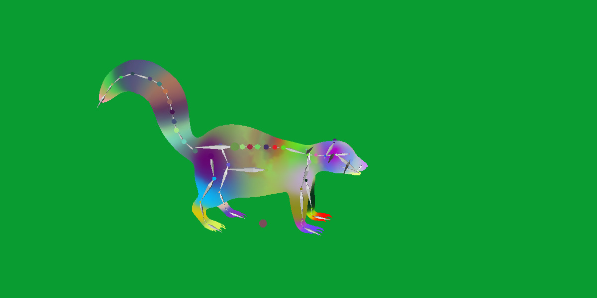 Striped Skunk Low-poly 3D model_8