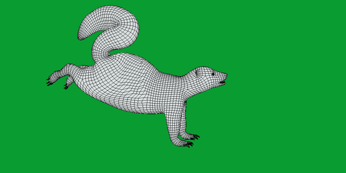 Striped Skunk Low-poly 3D model_22