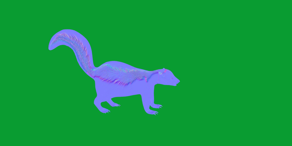 Striped Skunk Low-poly 3D model_12