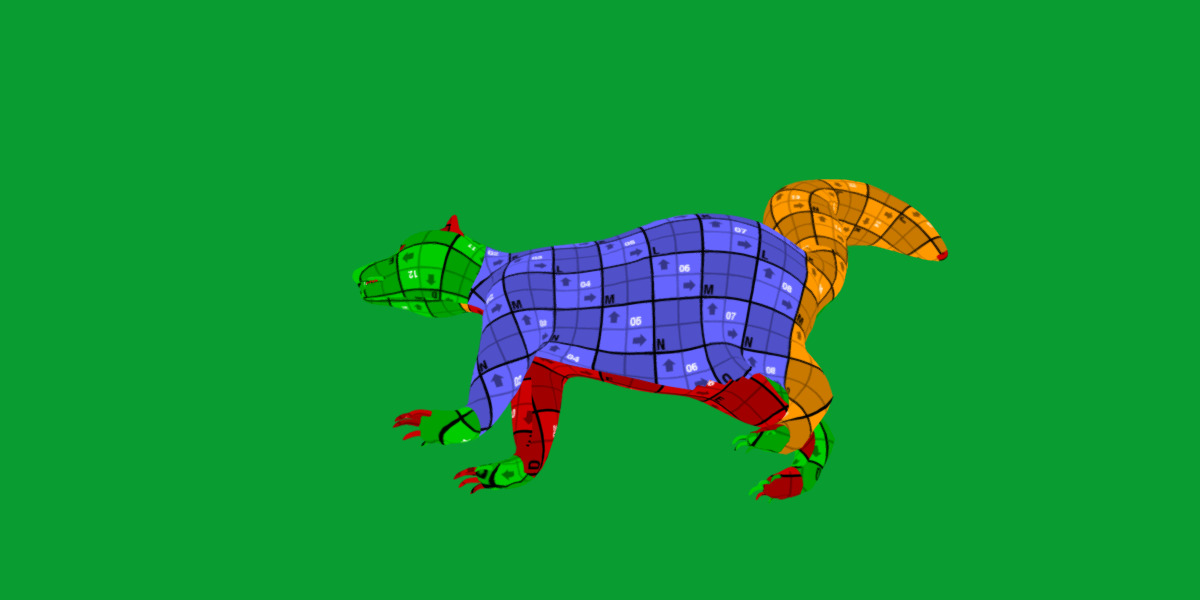 Striped Skunk Low-poly 3D model_28