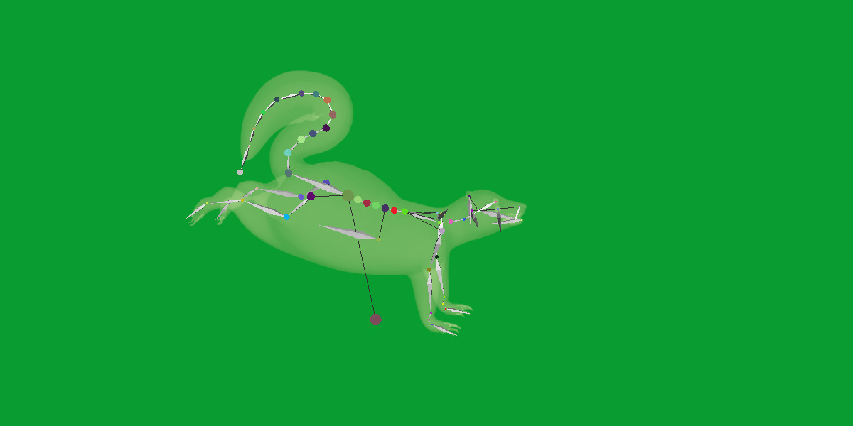 Striped Skunk Low-poly 3D model_6