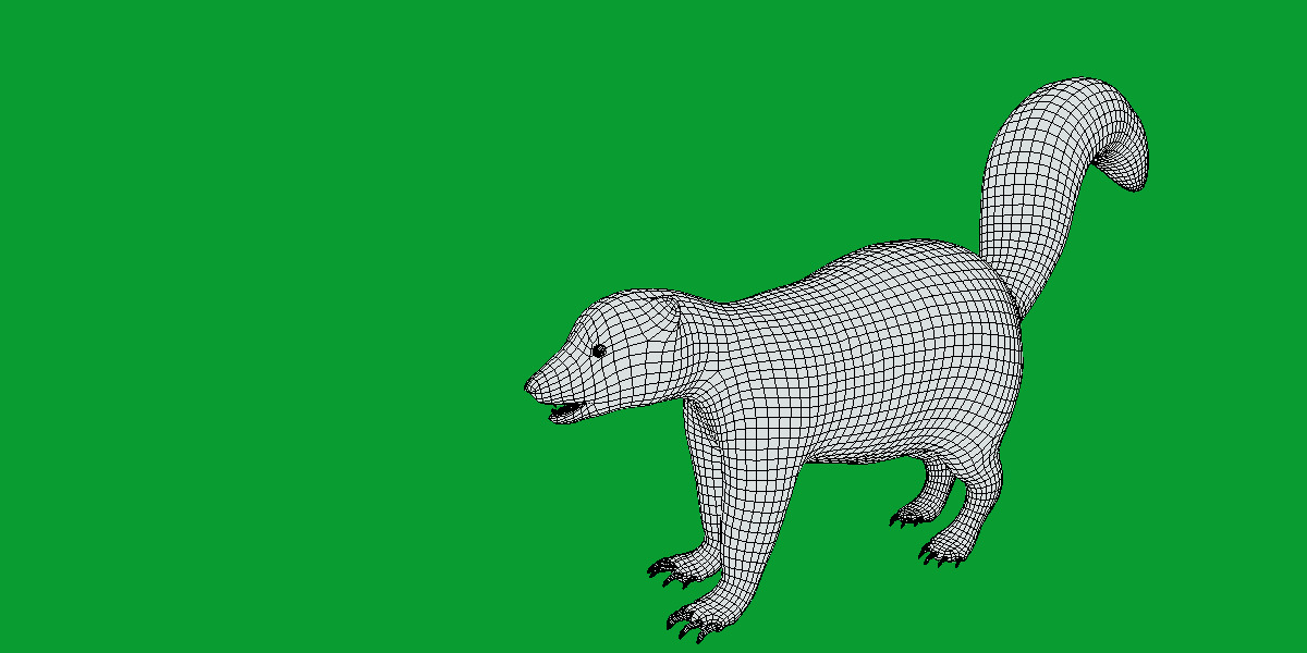 Striped Skunk Low-poly 3D model_19