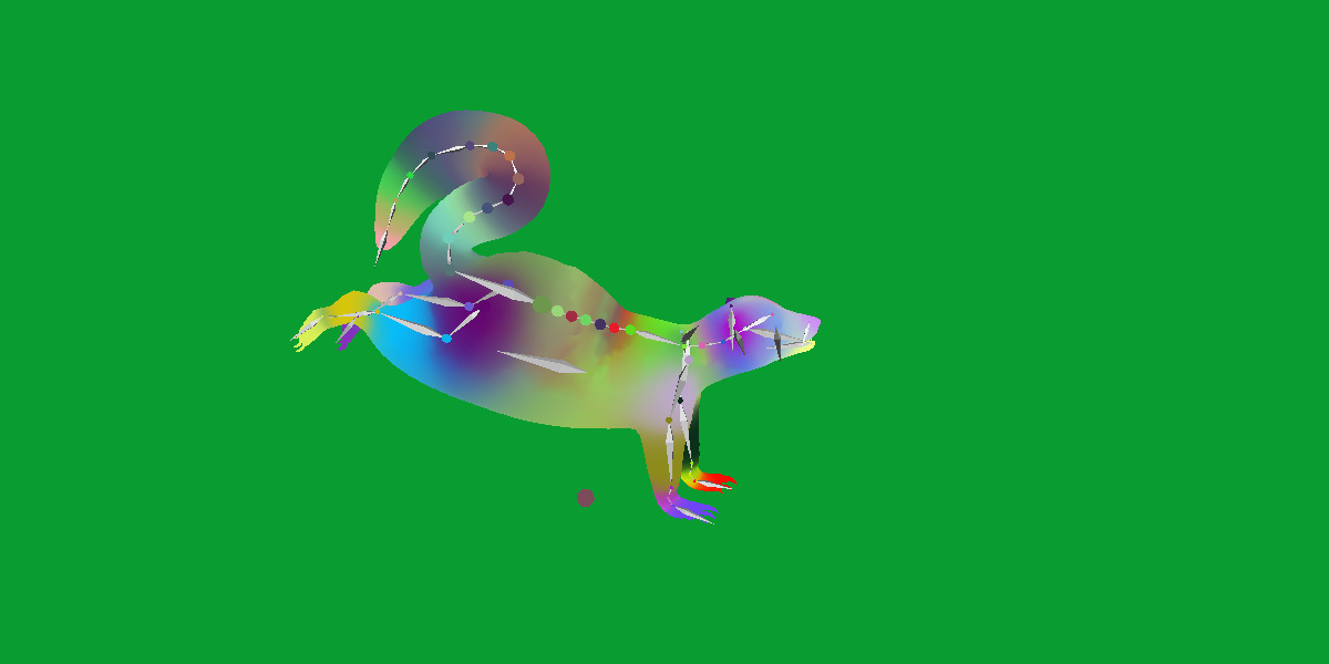 Striped Skunk Low-poly 3D model_7
