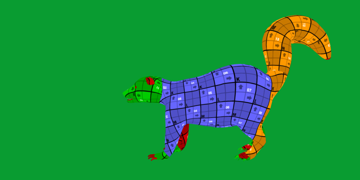 Striped Skunk Low-poly 3D model_26