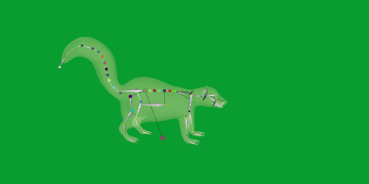 Striped Skunk Low-poly 3D model_9