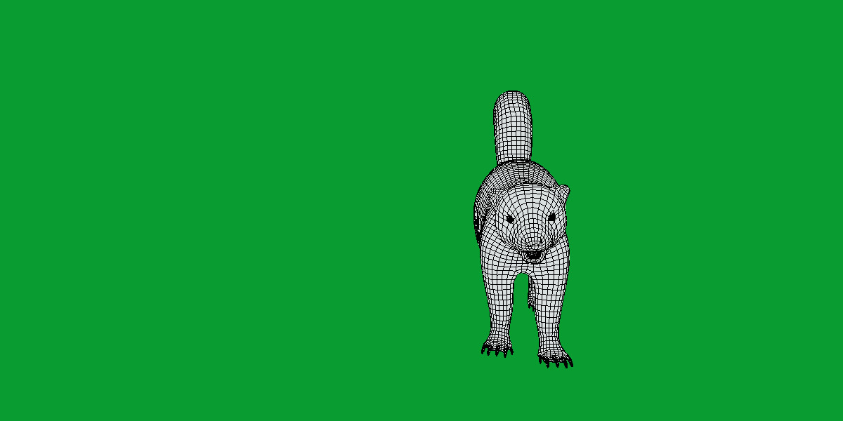 Striped Skunk Low-poly 3D model_20