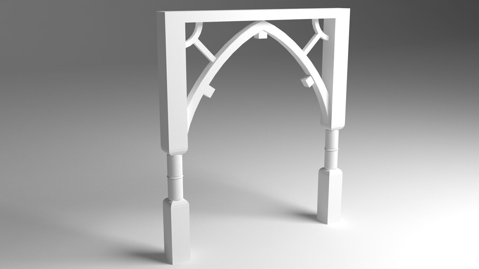 Wooden Arch 3D model_5