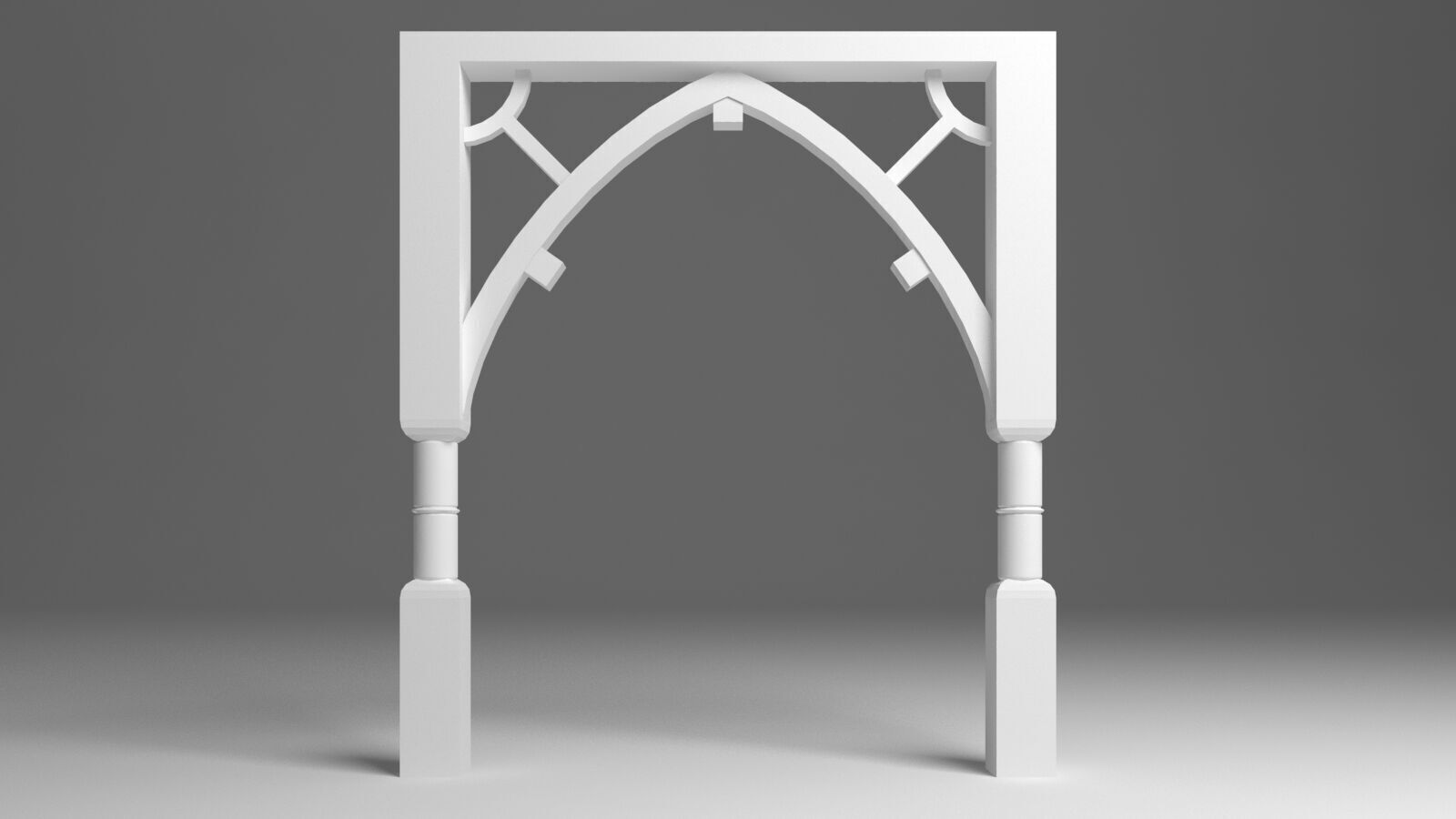 Wooden Arch 3D model_4