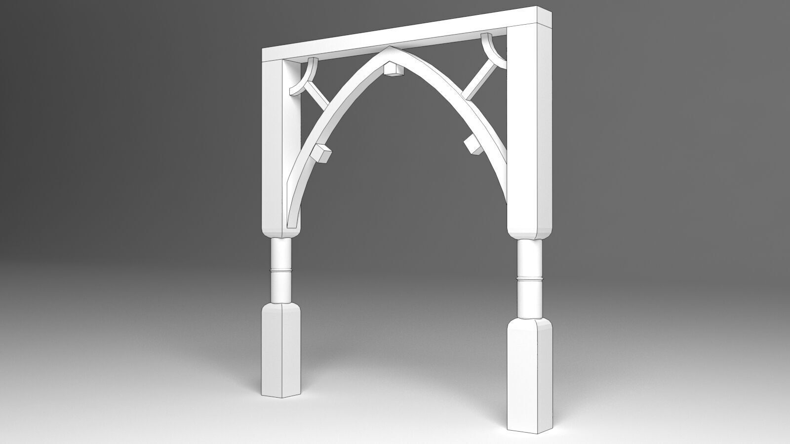 Wooden Arch 3D model_2