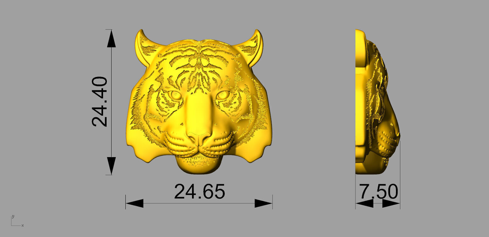 Tiger face 2 3D print model_4