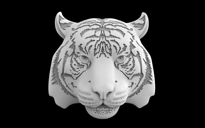 Tiger face 2 3D print model