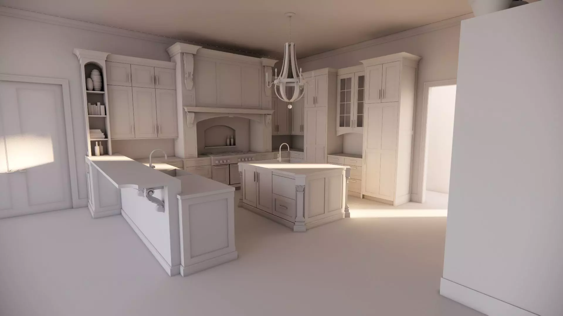 Design Interior Kichen Set Classic 3D model