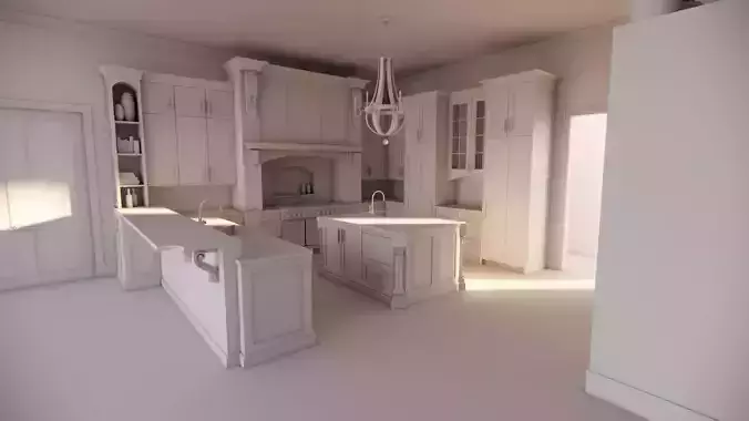 Design Interior Kichen Set Classic 3D model