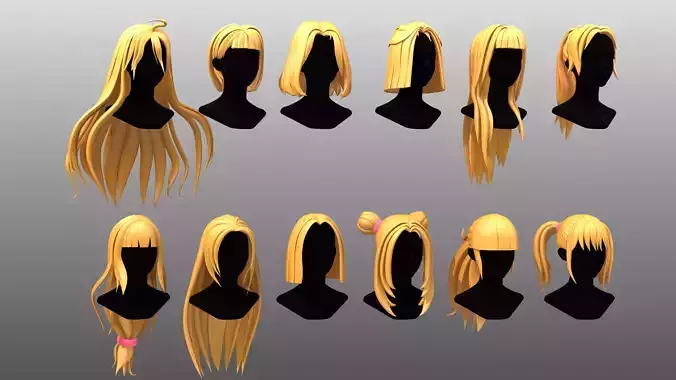 Character - Stylized anime hair pack