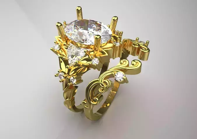 STL 3DM bride wedding ring model wr0108