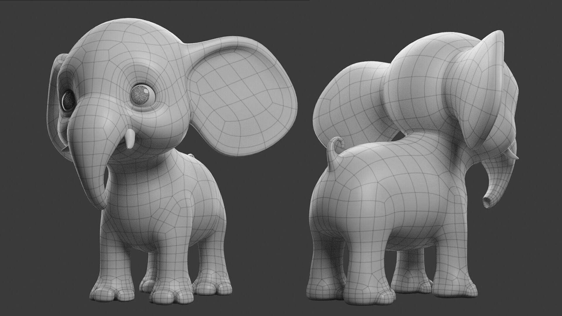 Elephant Toony  Low-poly 3D model_6