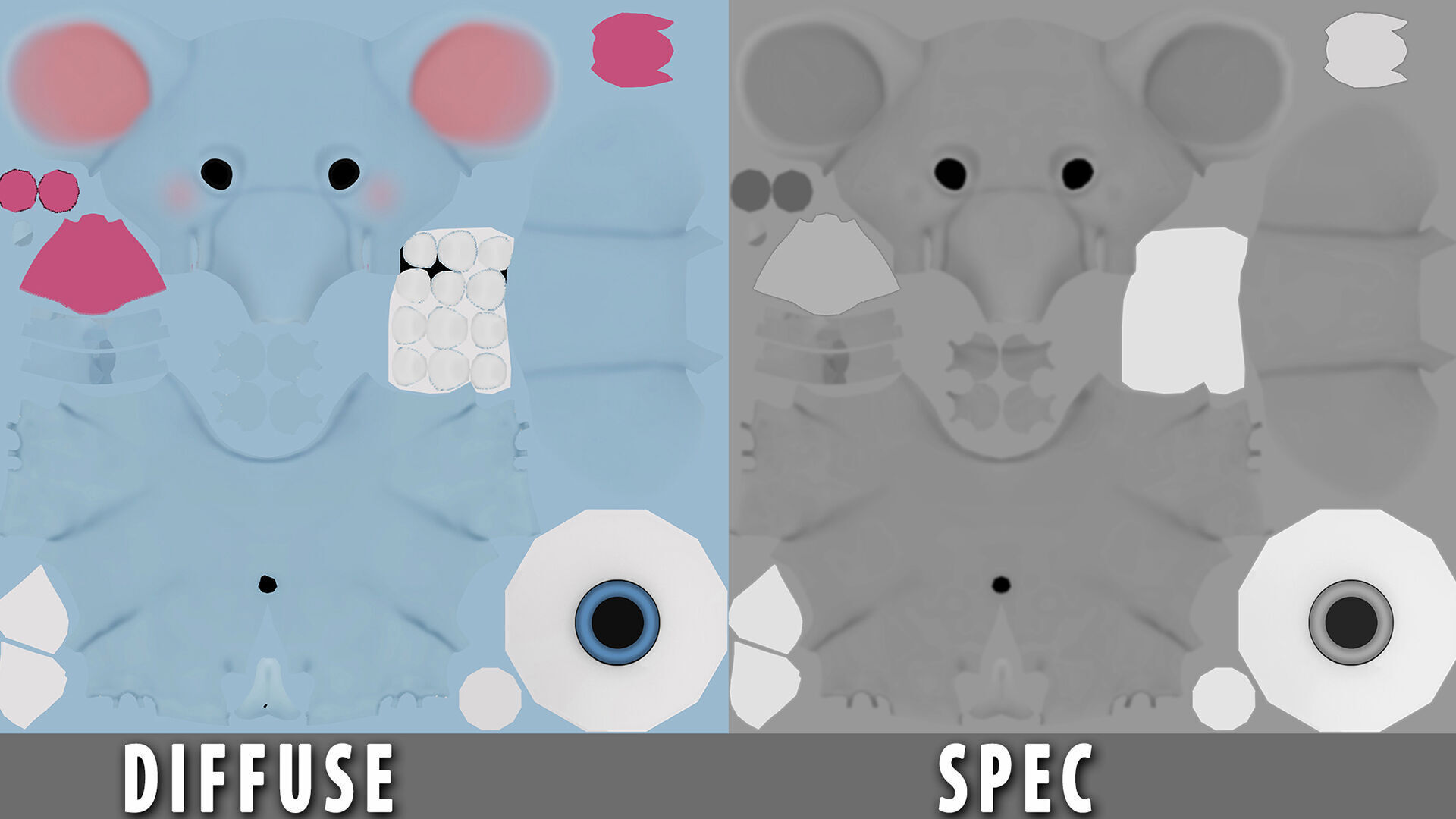 Elephant Toony  Low-poly 3D model_8