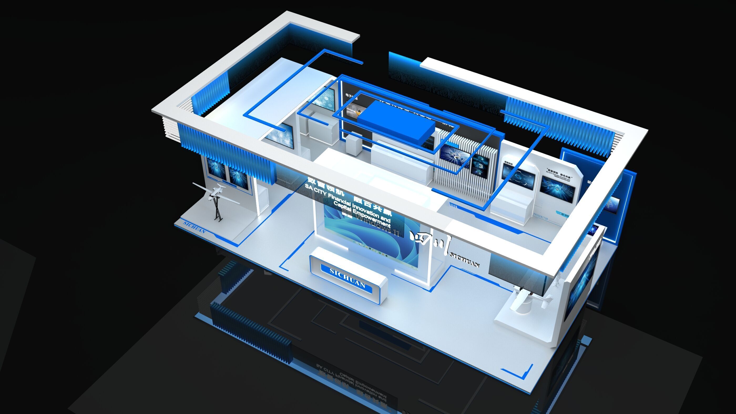 Exhibition Display Low-poly 3D model_6