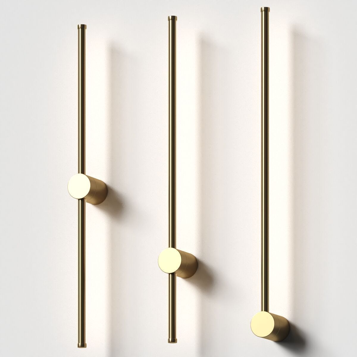 Create white - Linear metal sconce 3D model_1