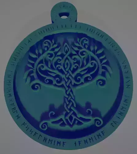 Pendant depicting the Scandinavian divine tree yggdrasil