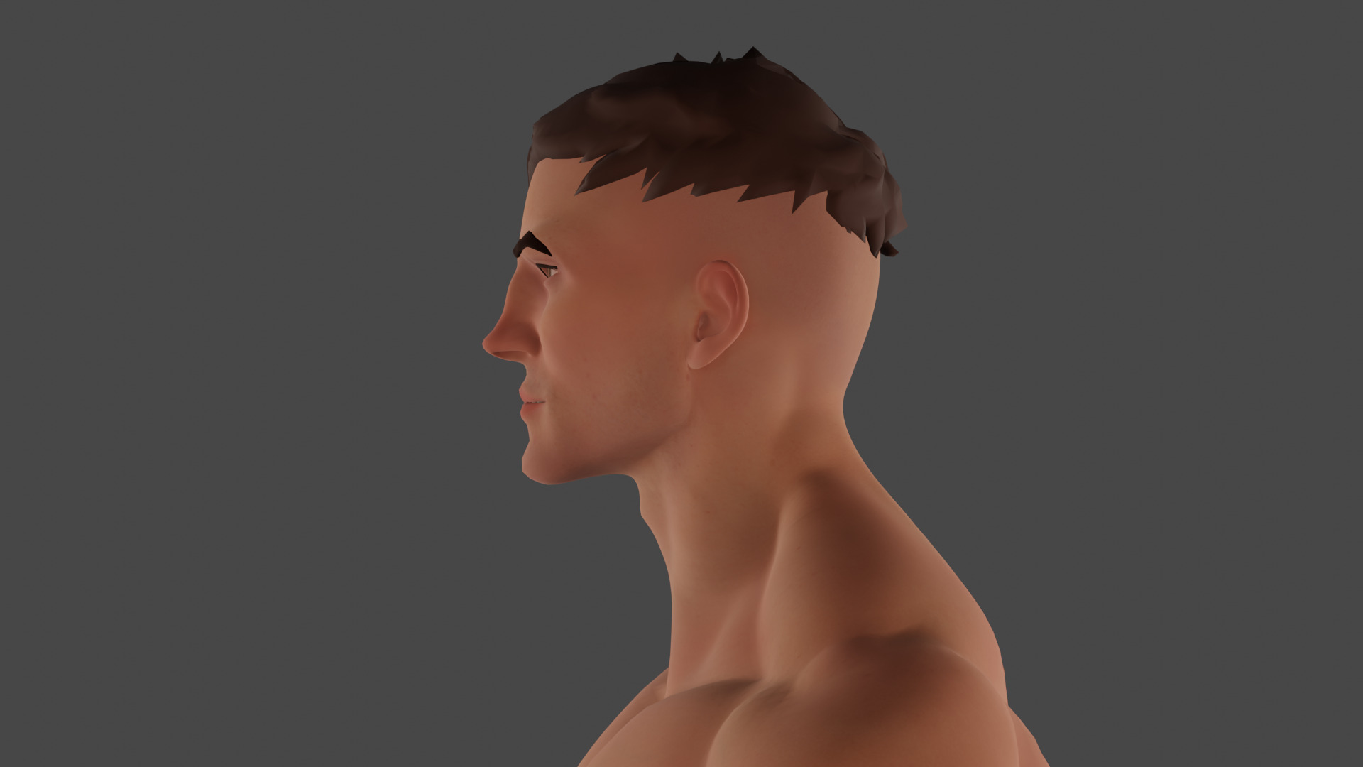 Cartoon male strong character  base mesh Low-poly 3D model Low-poly 3D model_2