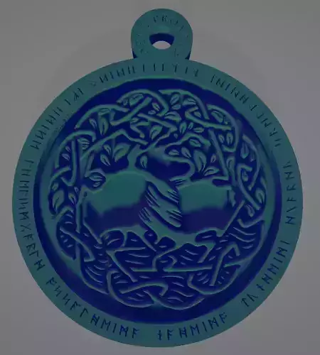 Pendant depicting the Scandinavian divine tree yggdrasil