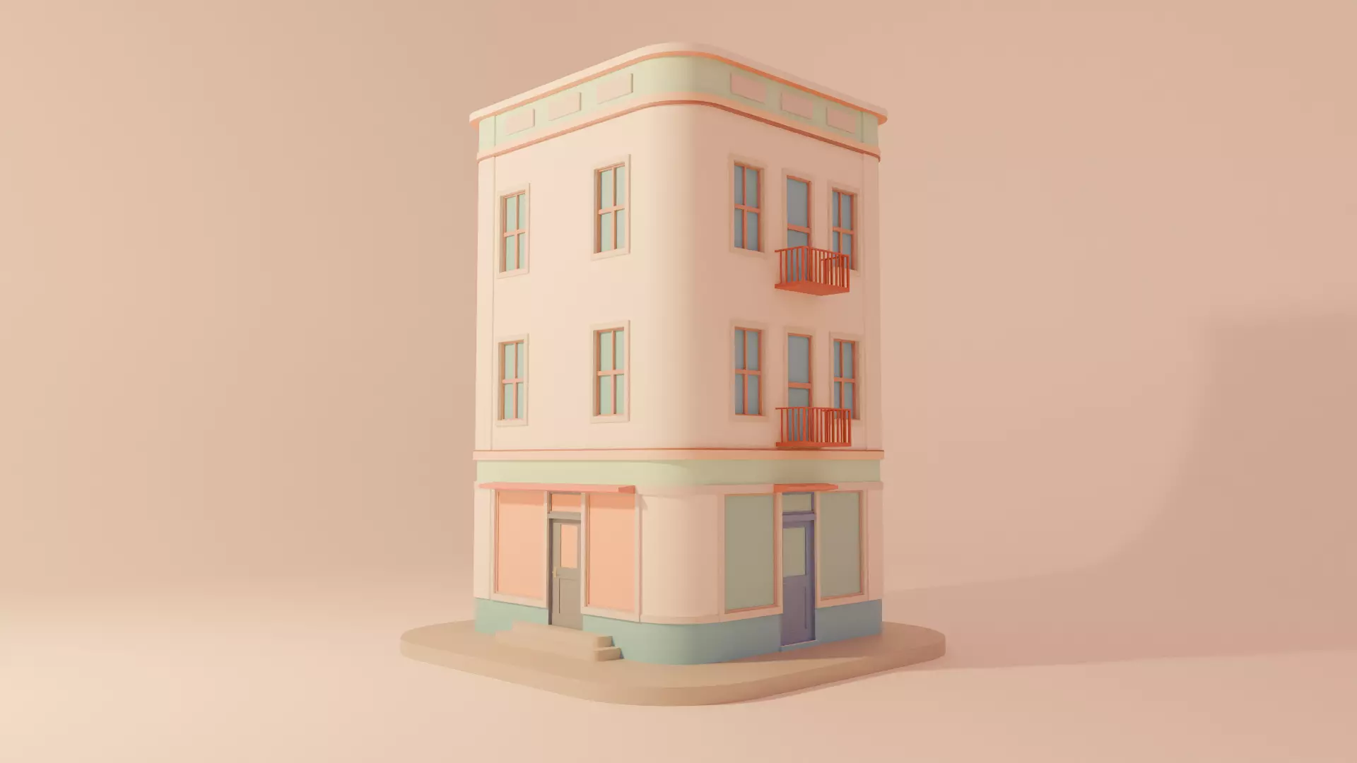 Cozy Cartoon House Low-poly 3D model