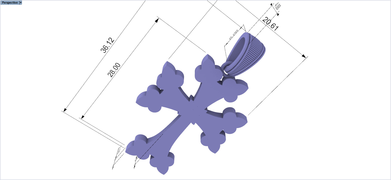 Cross Pendant 9046 3D print model_13