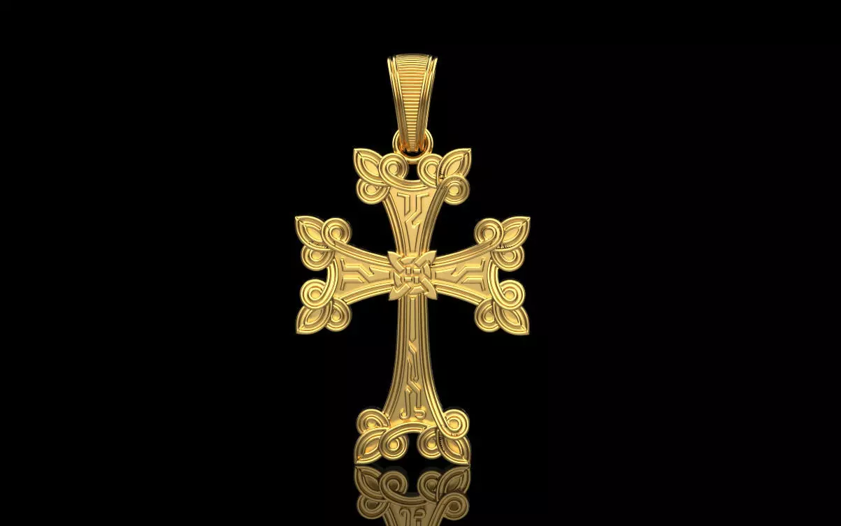 Cross Pendant 9046 3D print model_0