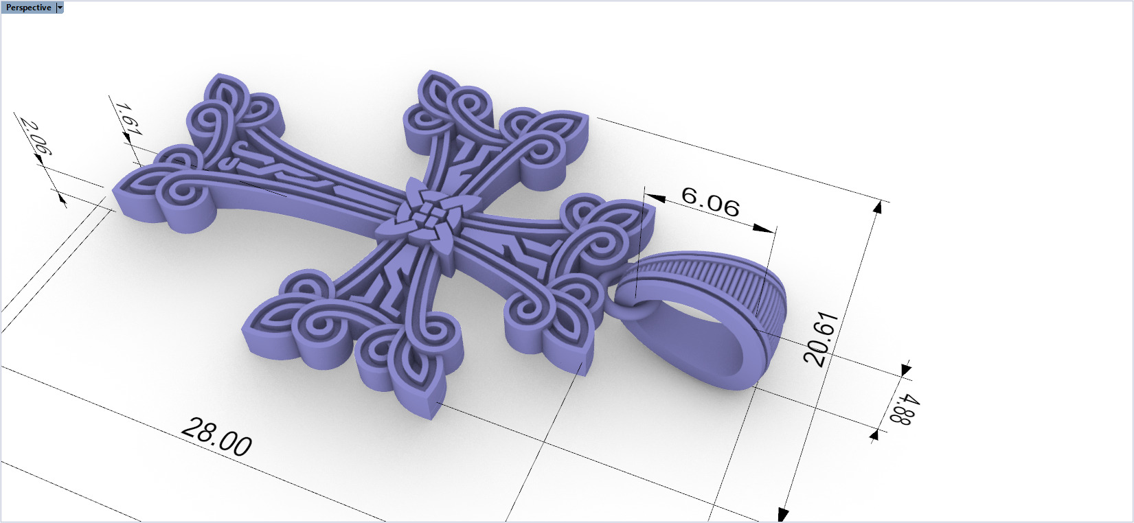 Cross Pendant 9046 3D print model_11